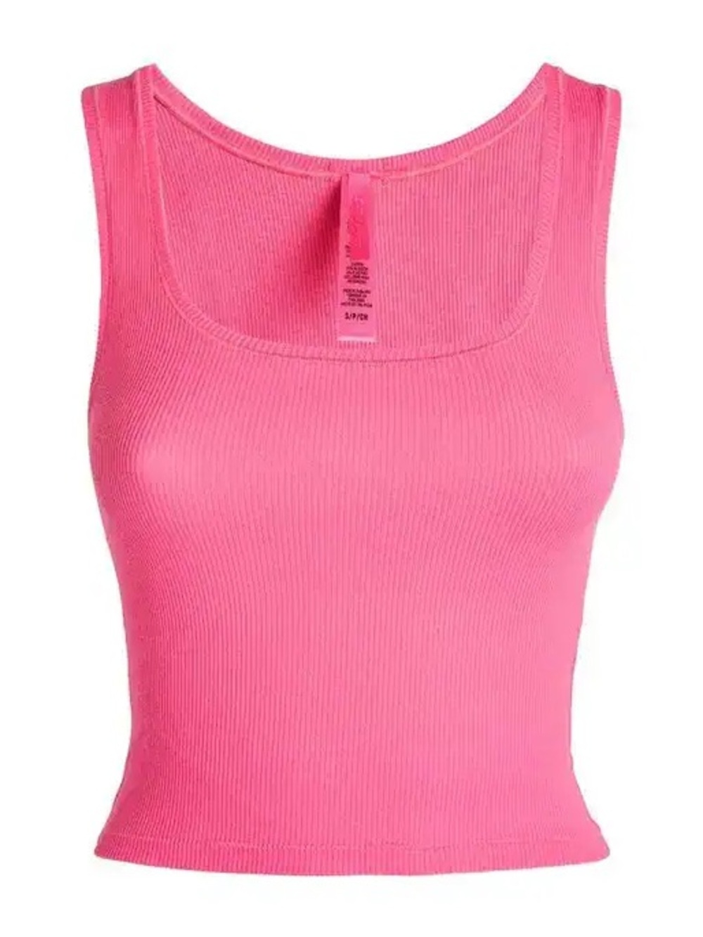 Skims pink cotton ribbed tank top